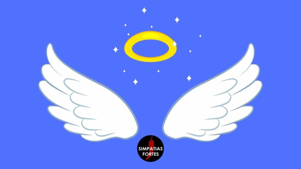 Ilustração mostrando asas de um anjo