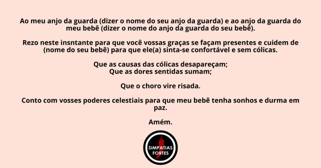 Oração para aliviar cólicas do bebê