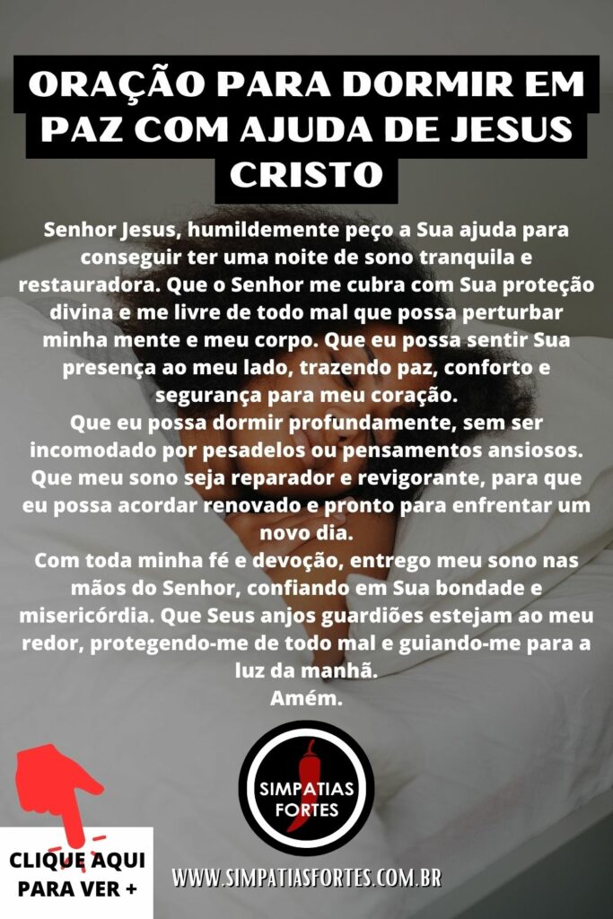 Oração para dormir em paz com ajuda de Jesus Cristo