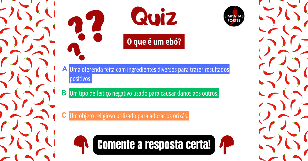 Uma oferenda feita com ingredientes diversos para trazer resultados positivos.