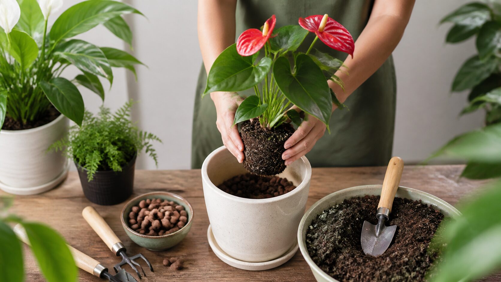 Passo a passo de como plantar antúrio em vaso com substrato adequado