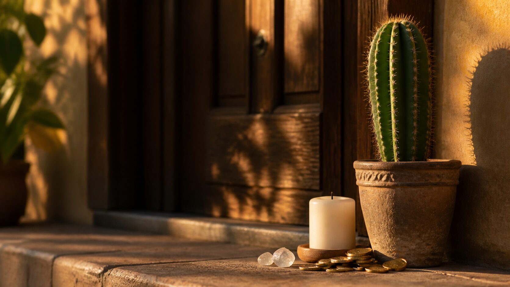 Cacto na entrada de casa usado em simpatias de proteção e prosperidade